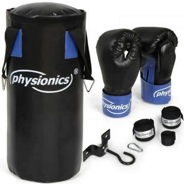 PHYSIONICS Vreca za boks (55 cm / Ø 25 cm / 9 kg) + Rukavice za decu + Bandazeri