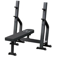 GORILLA SPORTS Ravna benc klupa sa sirokim stalkom za sipku (Crna)