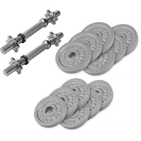 GORILLA SPORTS Set od 2 podesive bucice od livenog gvozdja (27,5 kg)
