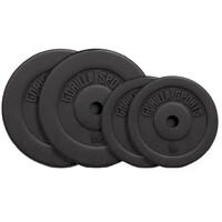 GORILLA SPORTS Set tegova oblozenih plastikom 30 kg (2x5 + 2x15 kg)