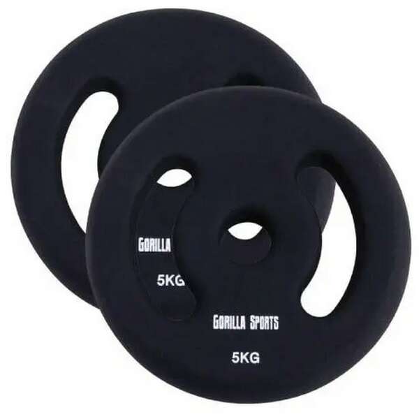 GORILLA SPORTS Set od 2 gumirana tega 30 mm (2 x 5 kg)