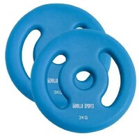 GORILLA SPORTS Set od 2 gumirana tega 30 mm (2 x 3 kg)