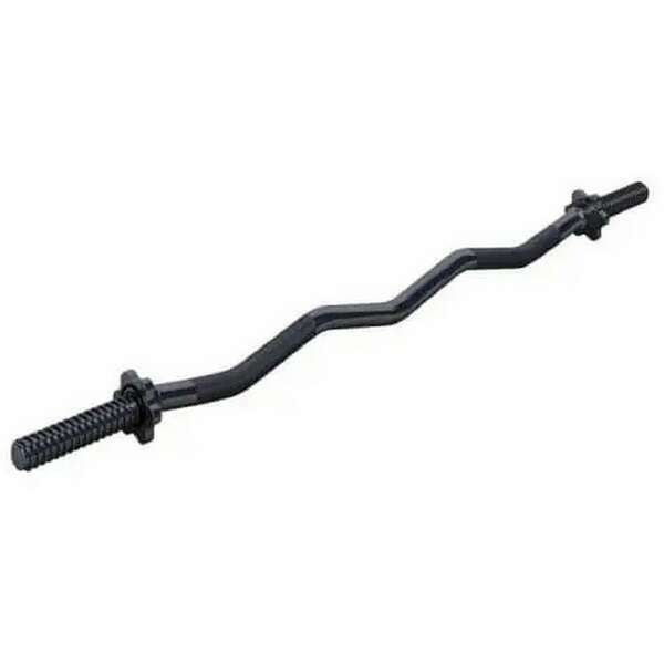 GORILLA SPORTS Kriva EZ sipka za tegove (120 cm + 2 zvezdaste matice za zavrtanje / crna)