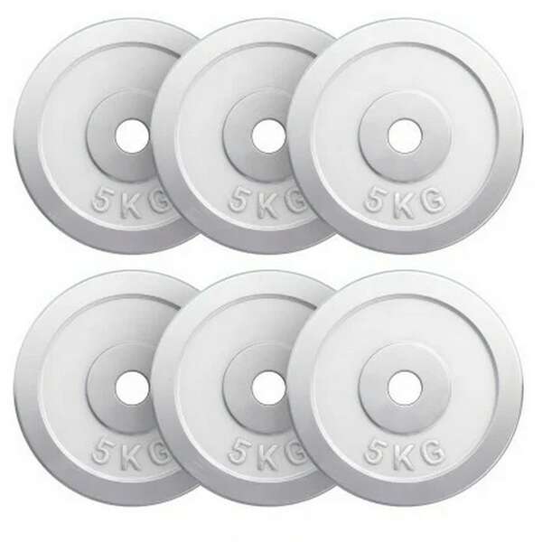 GORILLA SPORTS Set hromiranih tegova 6 x 5 kg (30 mm)