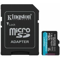 KINGSTON CanvasGo!Plus SDCG4, MicroSD 128GB+adapter, UHS-I, Class 10 