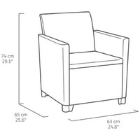 KETER Marie sa box stolom Vigo grafit