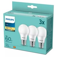 PHILIPS PS727    8W (60W) A60 E27 WW FR ND 3PF/6 DISC