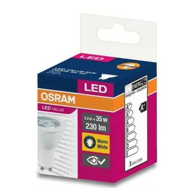 OSRAM  LED  GU10 3.2W (35W) 2700k 36 stepe