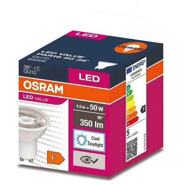 OSRAM  LED  GU10 5W (50W) 6500k 36 stepeni