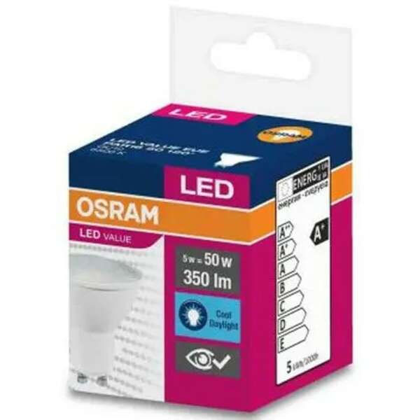 OSRAM  LED  GU10 5W (50W) 6500k 120 stepen