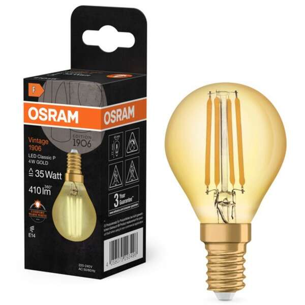 OSRAM  Vintage LED  E14 4W 2400K okrugla