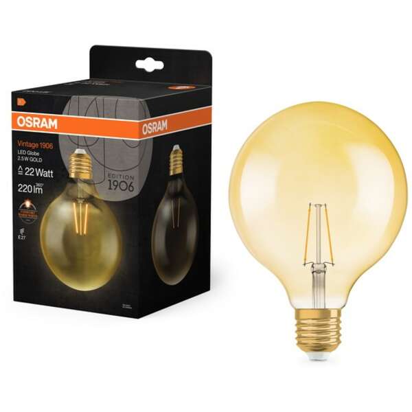OSRAM Vintage 1906 LED  GOLD 22 3W/824 E27