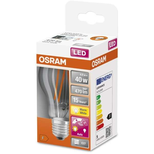 OSRAM  LED SENZOR DNEVNO SVETLO 4,9W 2700K E27