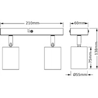 OSRAM  LED Spot lampa Elemental 2XGU10, crna