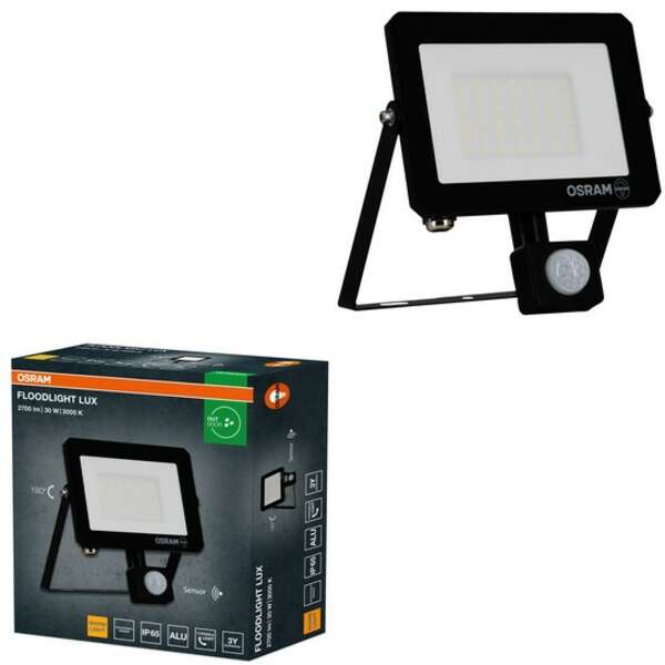 OSRAM  FL reflektor LUX senzor 30W 3000K IP65 crni