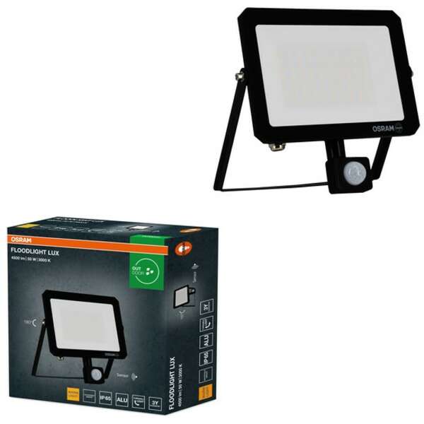 OSRAM  FL reflektor LUX senzor 50W 3000K IP65 crni