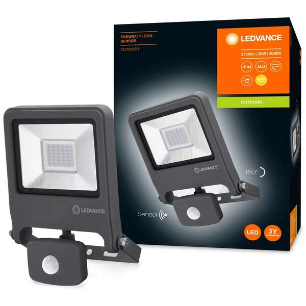 LEDVANCE  LED reflektor Flood 30W 3000k t. sivi