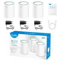 CUDY Whole Home Wi-Fi Gigabit Mesh System M1300 AC1200 Dual Band(3-Pack)
