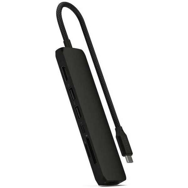 SATECHI 7-in-1 USB-C Slim Multiport Adapter with Ethernet - Black