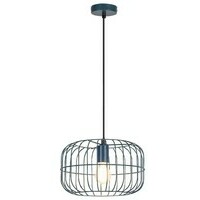RABALUX Xenia, metal pendant lamp, E27 1x MAX 60W, blue, D300 mm, textile cable