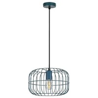 RABALUX Xenia, metal pendant lamp, E27 1x MAX 60W, blue, D300 mm, textile cable