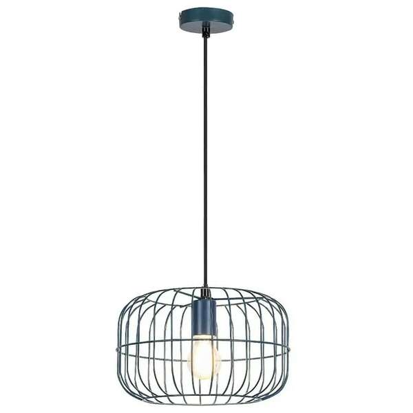 RABALUX Xenia, metal pendant lamp, E27 1x MAX 60W, blue, D300 mm, textile cable