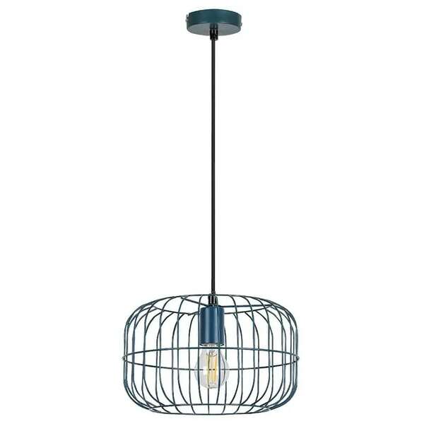 RABALUX Xenia, metal pendant lamp, E27 1x MAX 60W, blue, D300 mm, textile cable