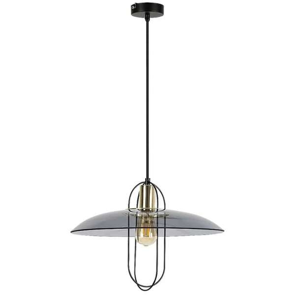 RABALUX Vida, vilica E27, crna metal/dimljeno staklo