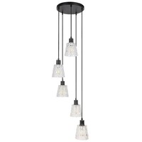 RABALUX Jarina,  glass pendant , E27 5xMAX 40W, black, transparent