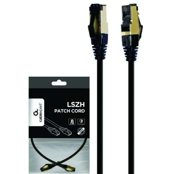 GEMBIRD S/FTP Cat.8 LSZH patch cord, black 5m PP8-LSZHCU-BK-5M