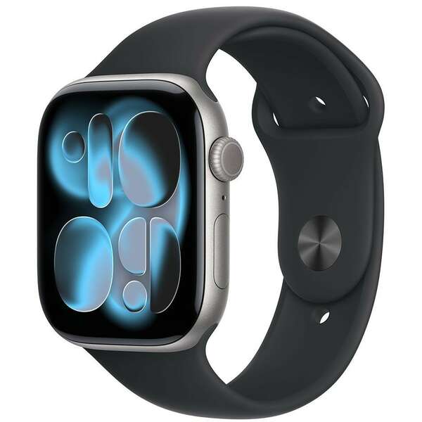 APPLE Watch S11 Cellular 46mm Space Grey Aluminium Case with Black Sport Band - S/M mfc94rk/a