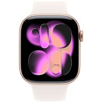 APPLE Watch S11 Cellular 46mm Rose Gold Aluminium Case with Light Blush Sport Band - S/M mfcg4rk/a