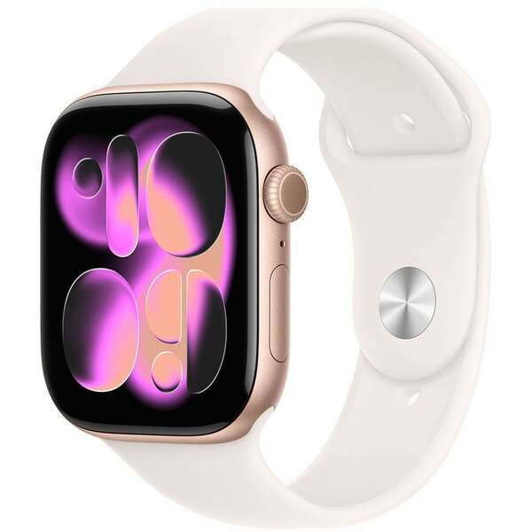 APPLE Watch S11 Cellular 46mm Rose Gold Aluminium Case with Light Blush Sport Band - M/L mfcj4rk/a