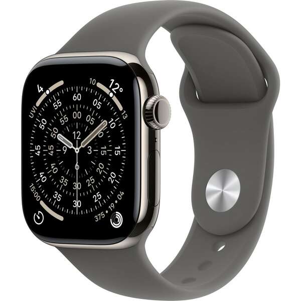 APPLE Watch S11 Cellular 42mm Natural Titanium Case with Stone Grey Sport Band - S/M mf8m4rk/a