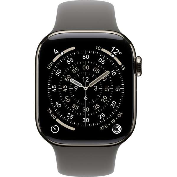 APPLE Watch S11 Cellular 42mm Natural Titanium Case with Stone Grey Sport Band - S/M mf8m4rk/a