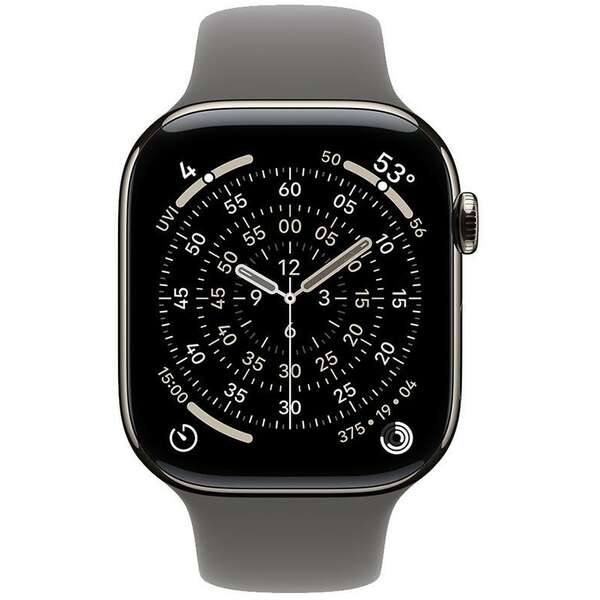 APPLE Watch S11 Cellular 42mm Natural Titanium Case with Stone Grey Sport Band - M/L mf8n4rk/a