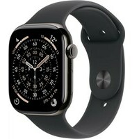 APPLE Watch S11 Cellular 42mm Slate Titanium Case with Black Sport Band - M/L mf8t4rk/a