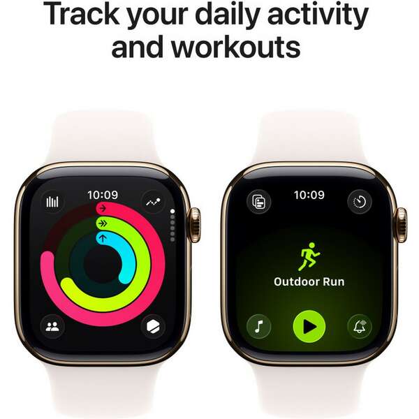 APPLE Watch S11 Cellular 42mm Gold Titanium Case with Light Blush Sport Band - M/L mf8x4rk/a