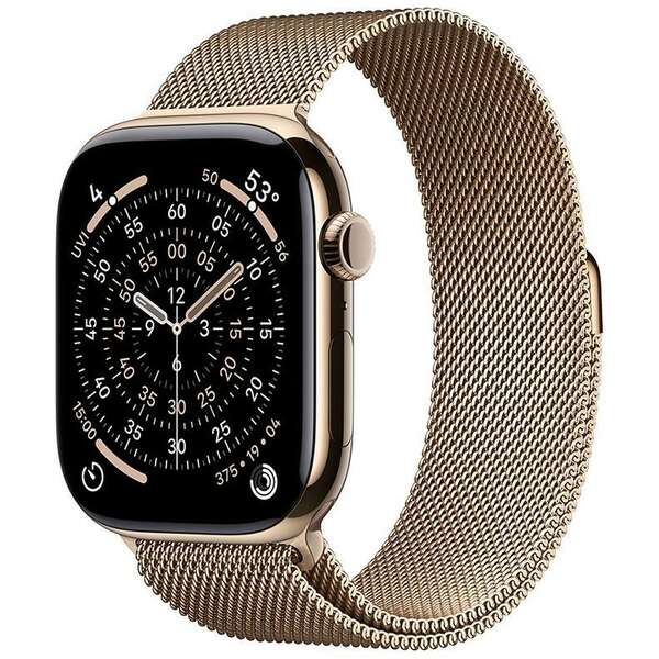 APPLE Watch S11 Cellular 42mm Gold Titanium Case with Gold Milanese Loop mf8y4rk/a