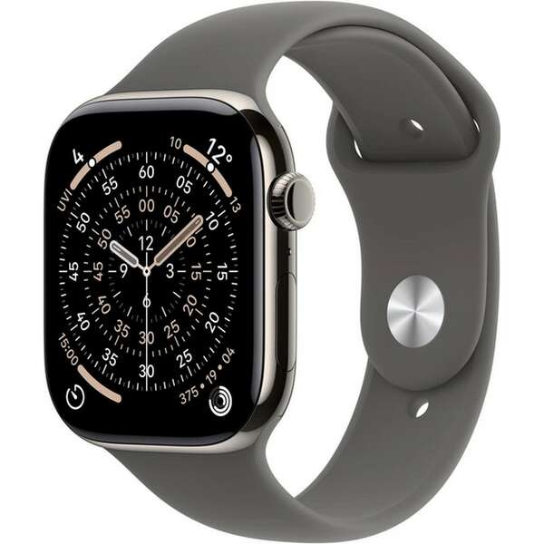 APPLE Watch S11 Cellular 46mm Natural Titanium Case with Stone Grey Sport Band - S/M mfcw4rk/a