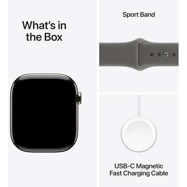 APPLE Watch S11 Cellular 46mm Natural Titanium Case with Stone Grey Sport Band - S/M mfcw4rk/a