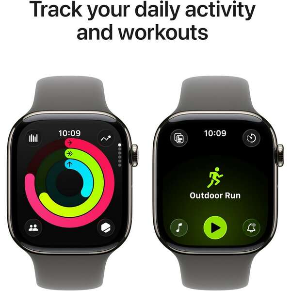 APPLE Watch S11 Cellular 46mm Natural Titanium Case with Stone Grey Sport Band - S/M mfcw4rk/a