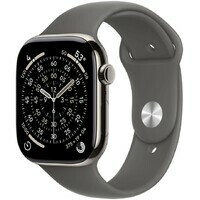 APPLE Watch S11 Cellular 46mm Natural Titanium Case with Stone Grey Sport Band - M / L mfcx4rk / a