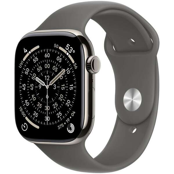 APPLE Watch S11 Cellular 46mm Natural Titanium Case with Stone Grey Sport Band - M/L mfcx4rk/a
