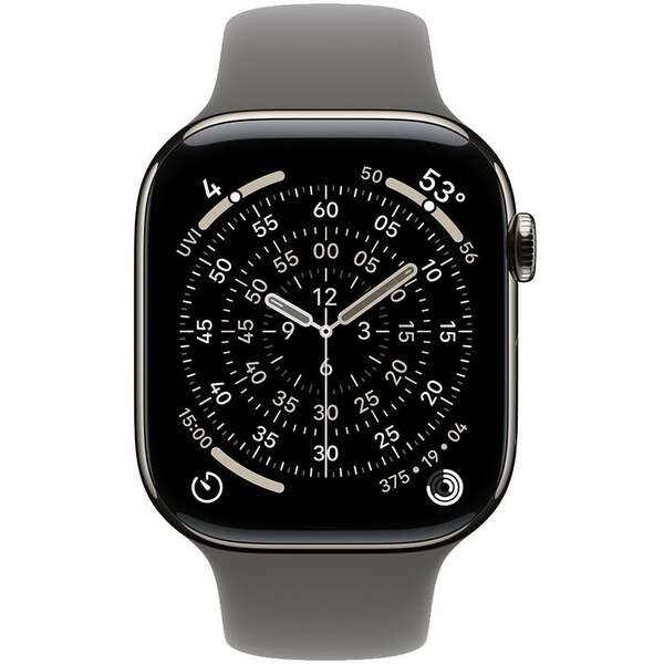 APPLE Watch S11 Cellular 46mm Natural Titanium Case with Stone Grey Sport Band - M/L mfcx4rk/a