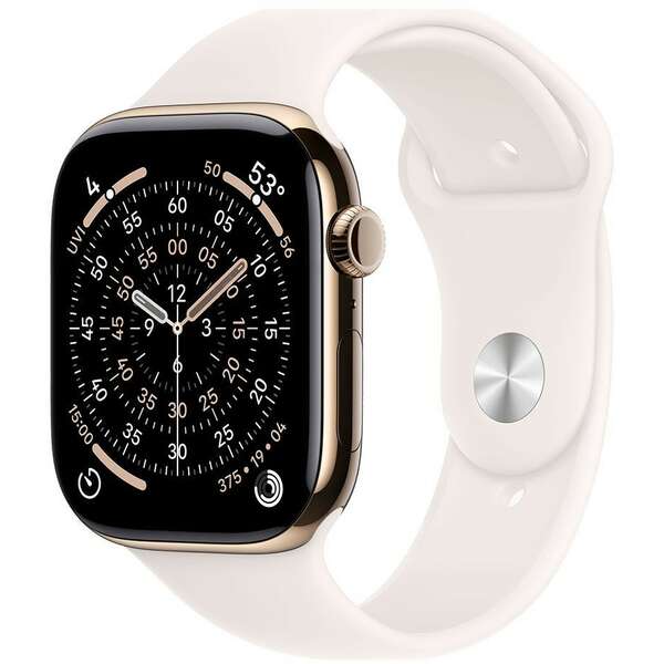 APPLE Watch S11 Cellular 46mm Gold Titanium Case with Light Blush Sport Band - M/L mfd64rk/a