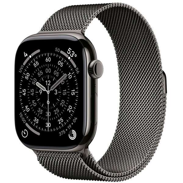 APPLE Watch S11 Cellular 46mm Slate Titanium Case with Slate Milanese Loop - S/M mfd34rk/a