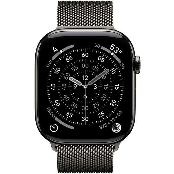 APPLE Watch S11 Cellular 46mm Slate Titanium Case with Slate Milanese Loop - S/M mfd34rk/a