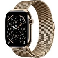 APPLE Watch S11 Cellular 46mm Gold Titanium Case with Gold Milanese Loop - S / M mfd74rk / a