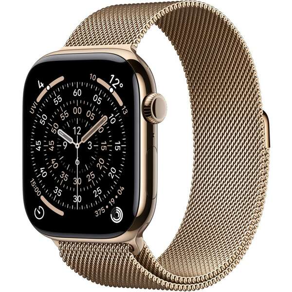 APPLE Watch S11 Cellular 46mm Gold Titanium Case with Gold Milanese Loop - S/M mfd74rk/a